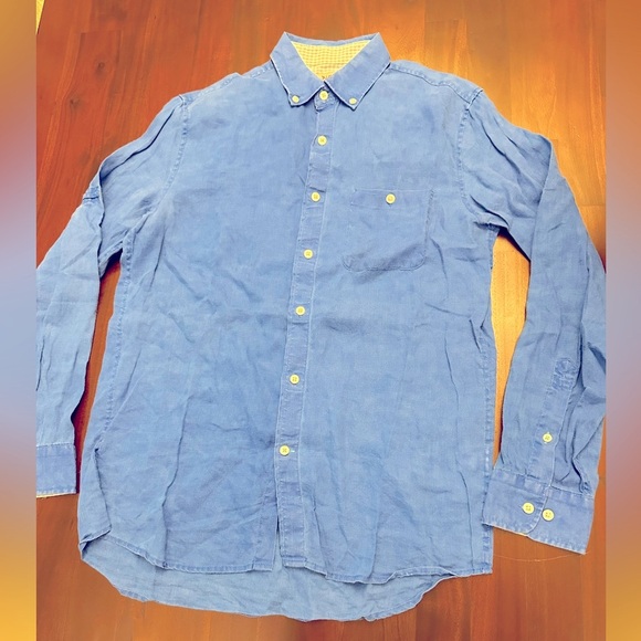 Hickey Freeman Lived In Linen Button Down Shirt - Picture 1 of 5